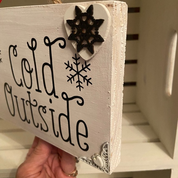 Baby it’s Cold Outside Solid Wood Sign with Black and Red Accents - Picture 9 of 9